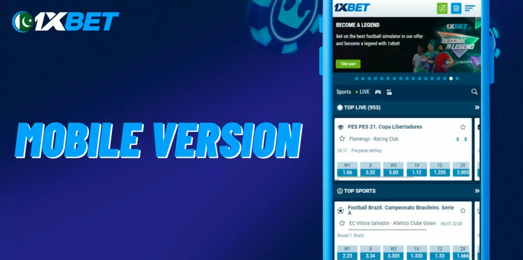 you can use the services of the 1xbet bookmaker using a mobile browser