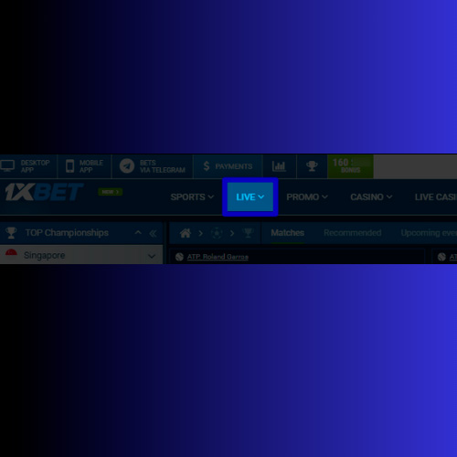 Open 1xbet in the "Line" or "Live" section